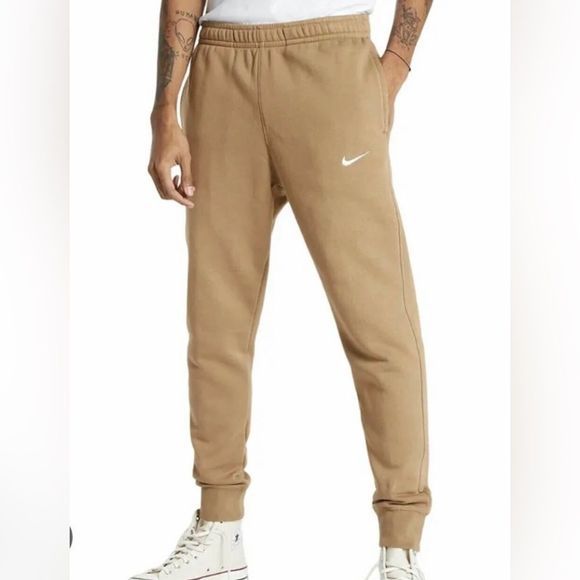 Nike Pants Nikesportswear Club Fleece Tapered Joggers Tan Poshmark